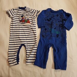Boys 12 month rompers, 1 short 1 long sleeves